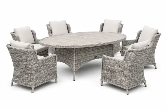 Wroxham Deluxe 6 Seater Oval Dining Set - image 1