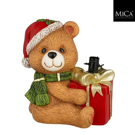 X-Mas Tree Stand Bear Brown H 39.5cm